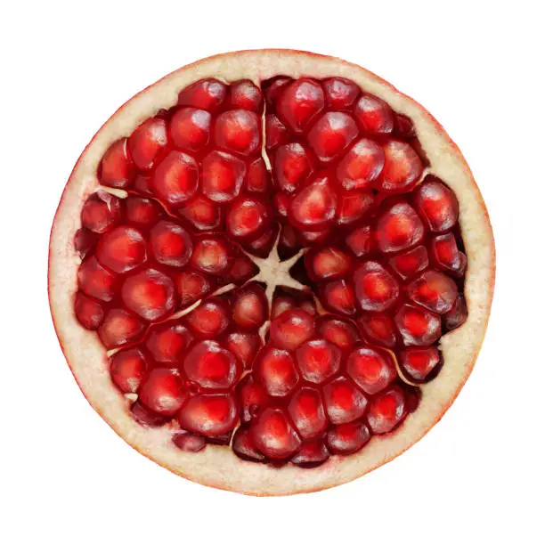 Photo of Pomegranate portion on white