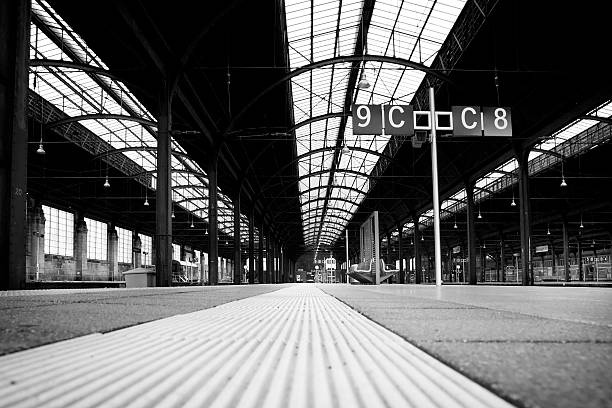 istock Railroad station platfrom - low-angle view 184929674