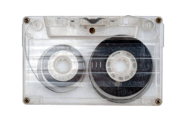 istock Dirty 90s plastic retro audio cassette isolated on white background 1849299008