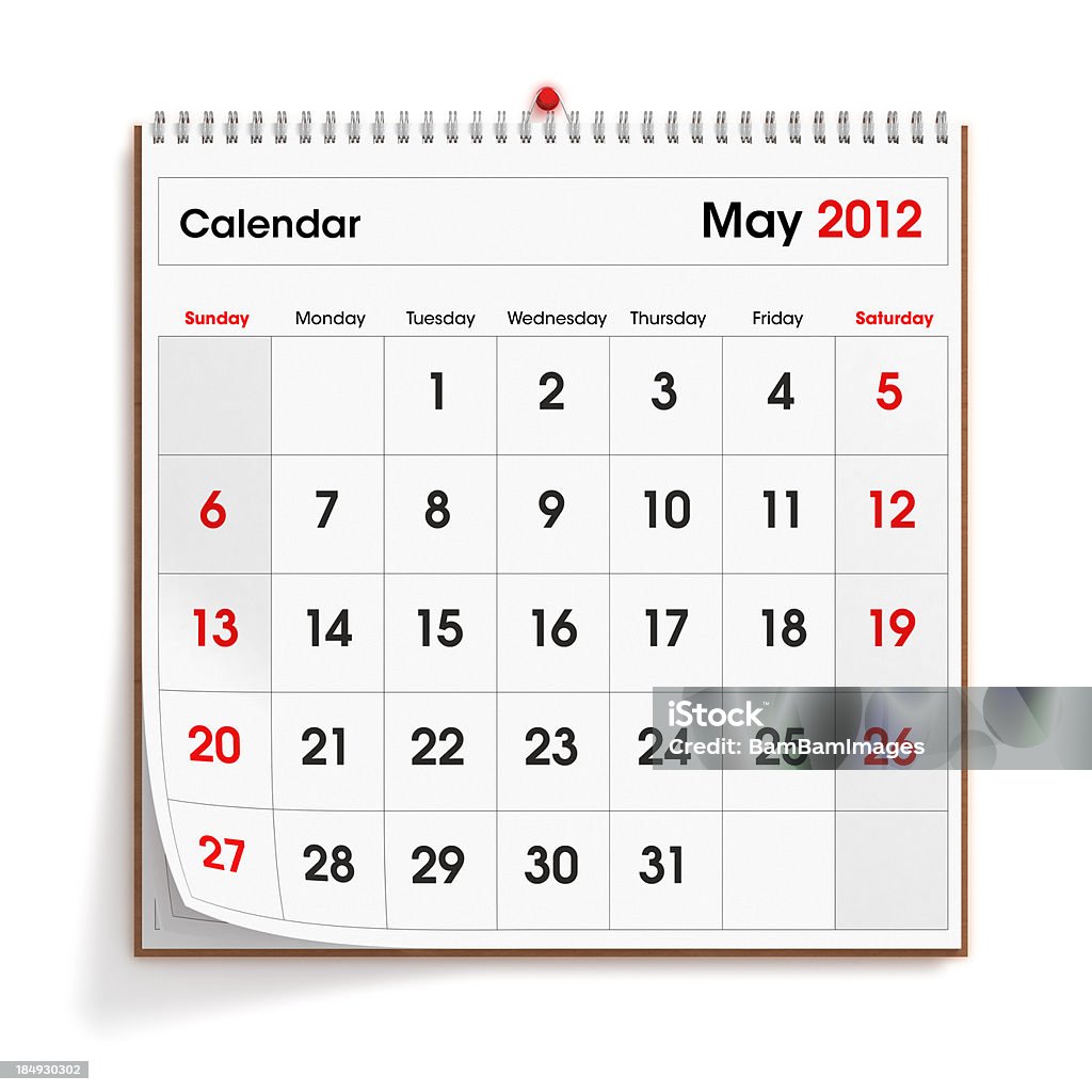 Calendário de parede de Maio de 2012 - Royalty-free Calendário Foto de stock