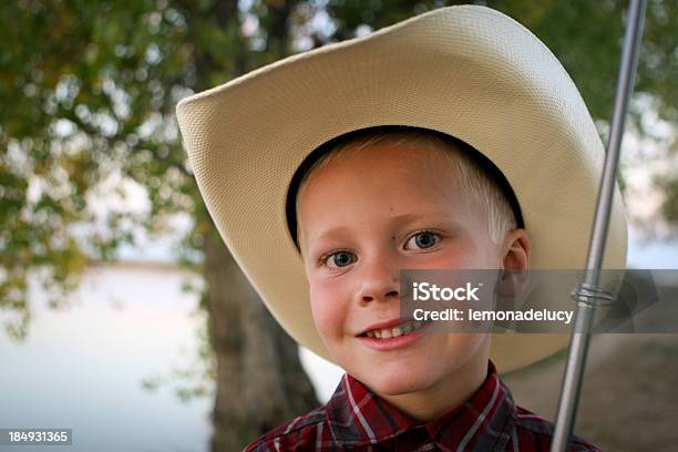 Boy Fishing In The American West Stock Photo - Download Image Now - 4-5 Years, 6-7 Years, American Culture