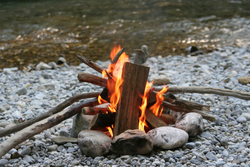 Campfire at the river