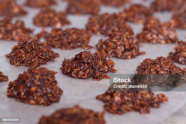 Unbaked Chocolate Cookies Cooling Stock Photo - Download Image Now - Chocolate, Oatmeal, Baking