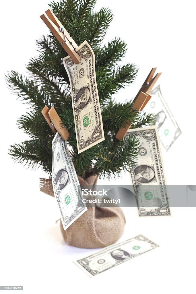 Árvore de Natal e dólares - Foto de stock de Comemoração - Evento royalty-free