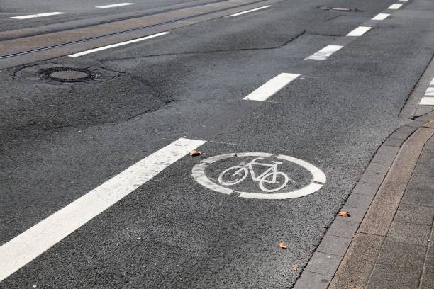 istock Bicycle lane in Bochum, Germany 1849318031