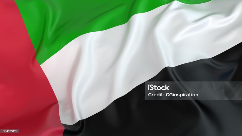 Bandeira dos EAU - Royalty-free Bandeira dos Emiratos Árabes Unidos Foto de stock