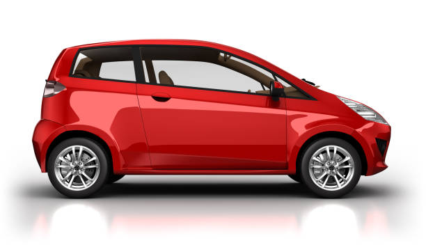 Hybrid car in studio - isolated with clipping path Brandless, generic modern hybrid car in studio - isolated on white with clipping path carbon neutrality photos stock pictures, royalty-free photos & images