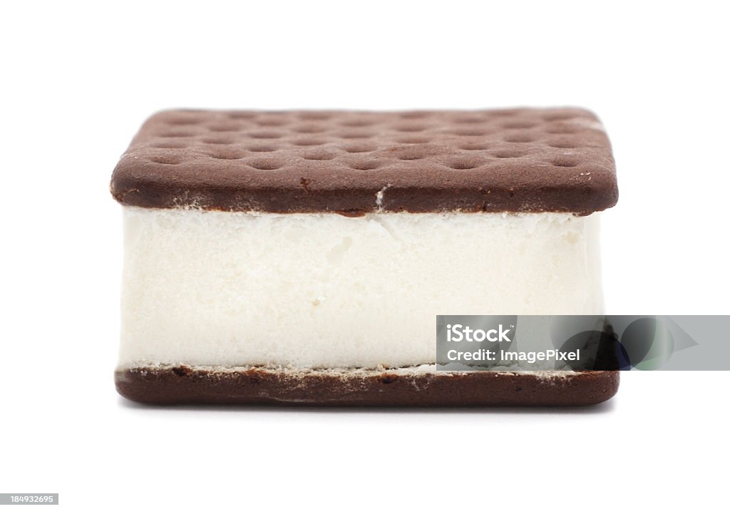 Ice Cream Sandwich Isolated ice cream sandwich on a white background. Ice Cream Sandwich Stock Photo