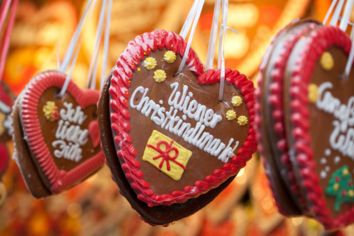 Gingerbread hearts at the Viennese Christmas Market