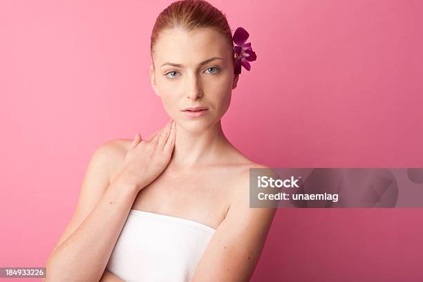 Woman With Lavender Flower In Her Hair Stock Photo - Download Image Now - Adult, Adults Only, Beautiful People