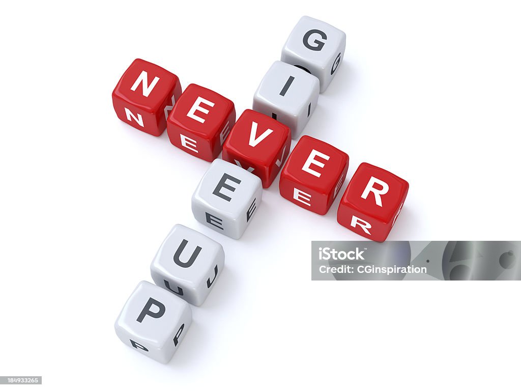 Gib niemals crosswords - Lizenzfrei Alphabet Stock-Foto