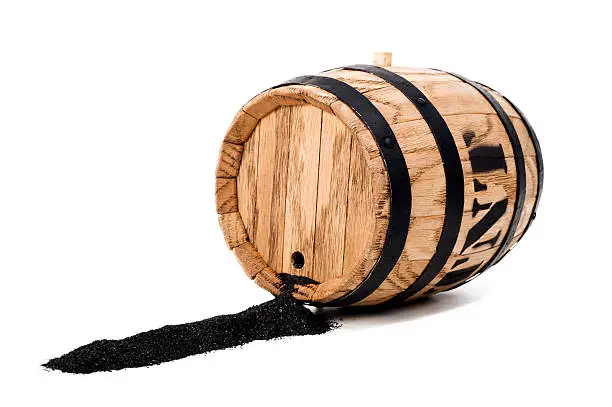Wooden Keg with TNT explosive on white background
