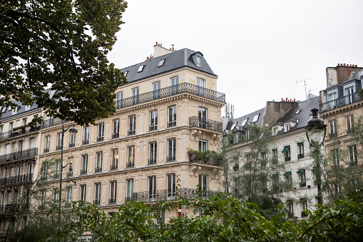 Traditional style apartment building in the centre of Paris