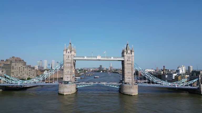 The famous Tower Bridge connecting London to Southwark on the River Thames