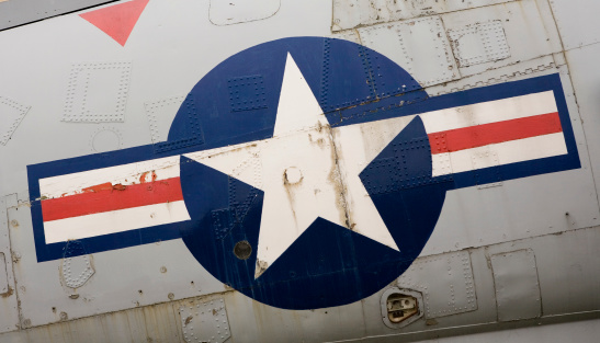 Stars & Stripes decal from an old American McDonnell F-101B Voodoo jet fighter. AdobeRGB.See below for related images from my portfolio: