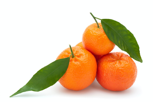 Fresh Tangerines on a white background