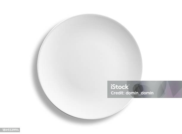 Empty Round Dinner Plate Isolated On White Background Clipping Path Stock Photo - Download Image Now