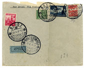 Airmail envelope from Czechoslovakia, 1937