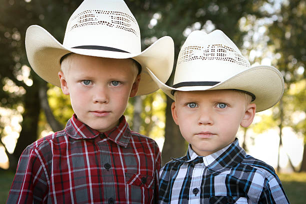 Young American Cowboys stock photo