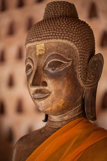 Buddha in Wat Si Saket, Vientiane, Laos stock photo