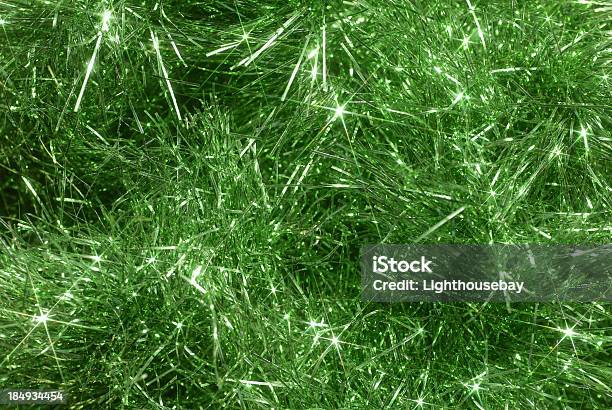 Green Tinsel Stock Photo - Download Image Now - Tinsel, Green Color, Celebration