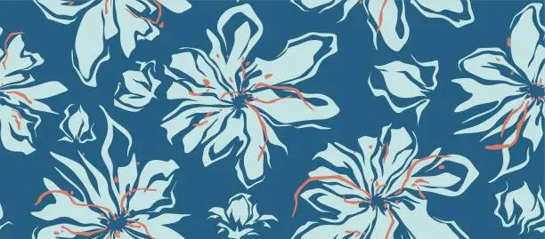 Vector illustration of Floral seamless pattern.