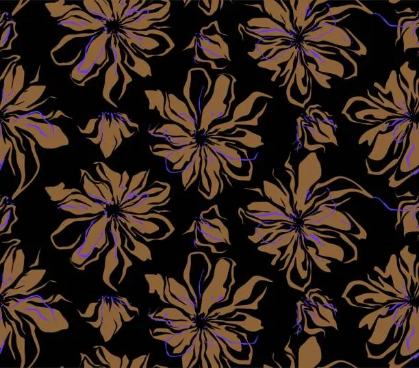 Vector illustration of Floral seamless pattern.