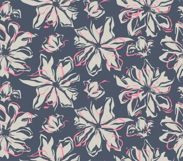 Vector illustration of Floral seamless pattern.