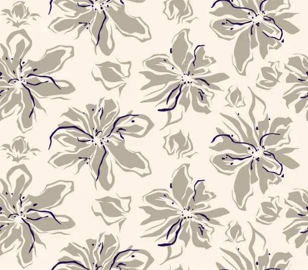 Vector illustration of Floral seamless pattern.