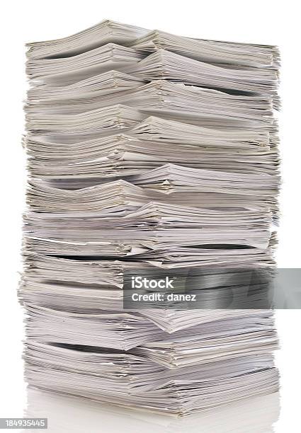 Stack Of Papers Stock Photo - Download Image Now - Arranging, Blank, Bunch