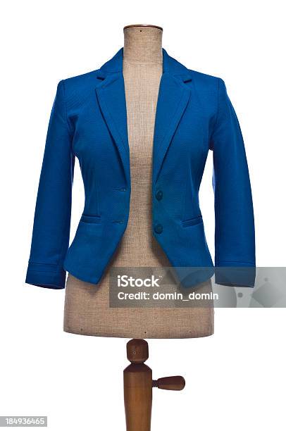 Donna Di Blazer Blu Su Manichino Isolato - Fotografie stock e altre immagini di Manichino - Attrezzatura per vendita al dettaglio - Manichino - Attrezzatura per vendita al dettaglio, Persona di sesso femminile, Blazer