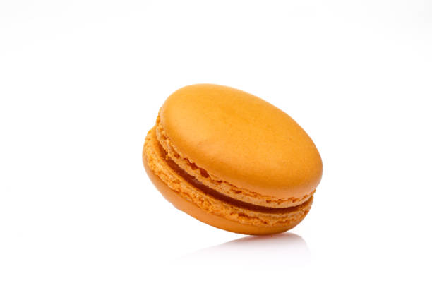 istock Sweet and colored macaroons on white background 1849365557