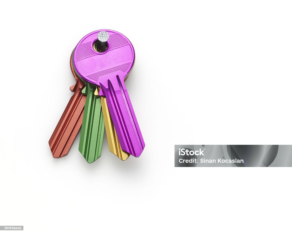 Aluminum keys Aluminum keys isolated on white with clipping paths Accessibility Stock Photo