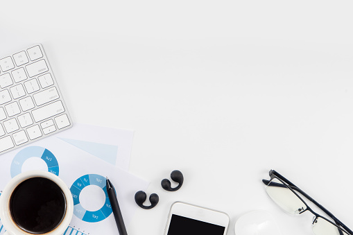 Flat Lay, Table, Business, Graph, Office