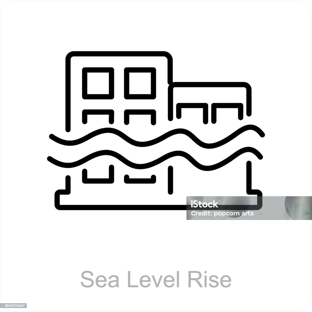 Level Rise Drawing Sea Level Rise Stock Illustration - Download Image Now - Concepts ...