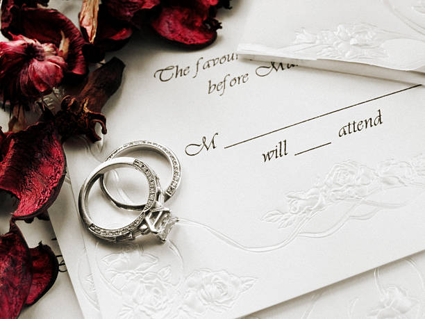 istock Wedding Invitation With Rose Petals 184937306