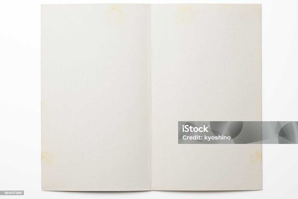 Aislado fotografía de viejo papel doblado en blanco sobre fondo blanco - Foto de stock de Abierto libre de derechos