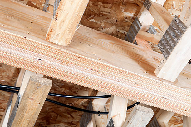 istock Laminated Veneer Lumber (LVL) House Floor Beam with Trusses 184937466