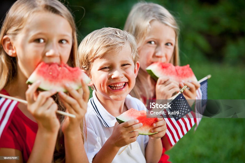 Kinder am 4. Juli Picknick oder Memorial Day - Lizenzfrei 4. Juli Stock-Foto