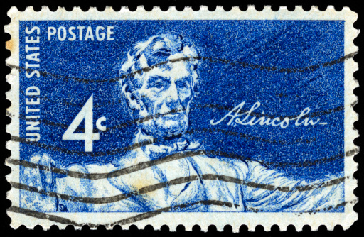 Cancelled Stamp From The United States: President Lincoln.