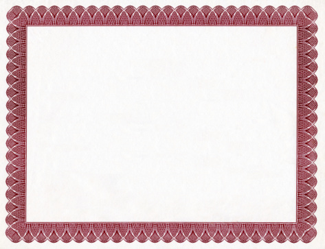 Blank certificate with elegant border and nice paper grain.Similar images -