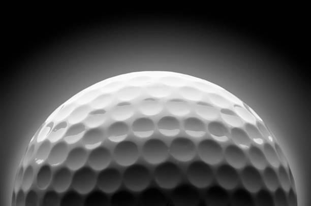 istock Texture of white golf ball on black background 184939074