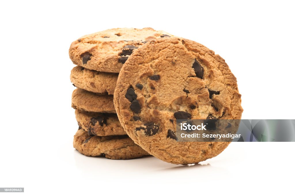 Biscotti con scaglie di cioccolato - Foto stock royalty-free di Biscotto secco