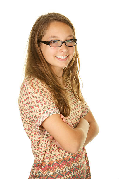 istock Cute Smiling Twelve Year Old Girl with Glasses 184939506