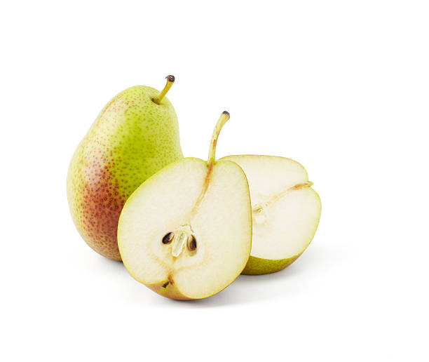 Forelle Pears "Forelle pears isolated on white background, larger files come with clipping path." forelle pear stock pictures, royalty-free photos & images
