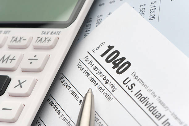 istock Close up of a Tax return form 184939799