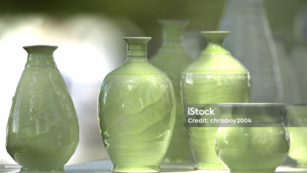 グリーンの花瓶 - パステルカラーのロイヤリティフリーストックフォト
