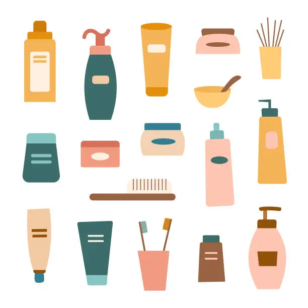 Vector illustration of Set of cosmetics