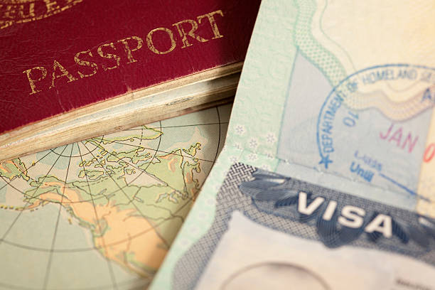 travel background "US visa, vintage map and passport background" passport stock pictures, royalty-free photos & images