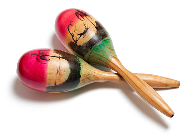 Mexican wood maracas Traditional Mexican wood maracas on white background maraca stock pictures, royalty-free photos & images